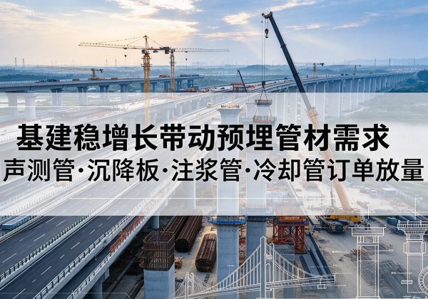 云安基建稳增长带动预埋监测管材需求，声测管、沉降板、注浆管订单持续放量